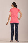 Sweet Moon Knit Cotton Pyjama Set - Navy Lightpink — thumbnail 2